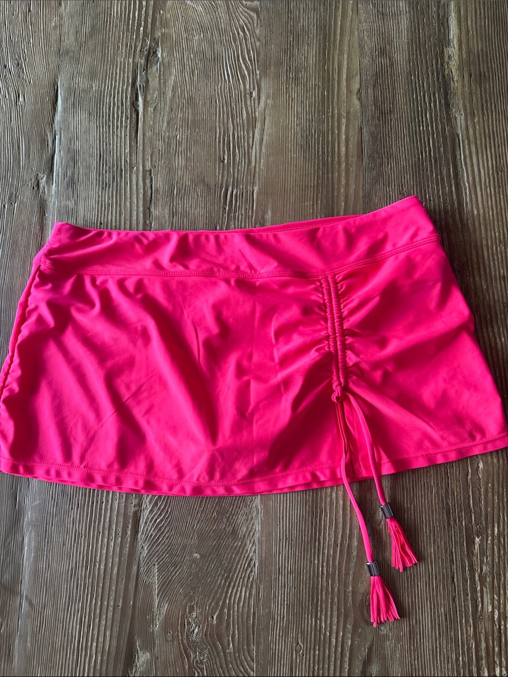 Women’s Hot Pink Swim Sarong Skirt with Side Drawstring
